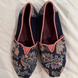 Tom's Floral Paisley Girls Shoes Size 2